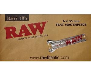 RAW Glass Tips Flat Glass Tips with Flat Mouthpiece 6mm x 35mm