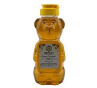 Raw Gloucestershire Honey 445g Bear Bottle - British Unpasteurised & Lightly Filtered Honey - Squeezy Family Size - Bountiful Bees