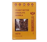 Raw Gorilla Keto Peanut Butter Chocolate Granola 1 Pack of 250g | Low Sugar, Vegan, No Added Sugar, Low Carb 4g Net Carbs, Plant Based Breakfast Cereal with Activated Nuts, Grain & Gluten Free