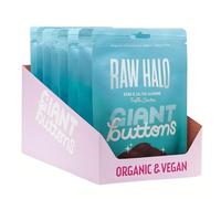 Raw Halo Vegan Giant Chocolate Buttons with Truffle Centres - 8 x 90g Pouches - Dark & Salted Almond Truffle - Organic, Dairy Free, Gluten Free
