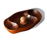 RAW HYD Briar & Oak Vintage Tobacco Pipe Ash Tray with Cork Knocker | Double Wooden Pipe Rest & Ashtray for Indoor, Outdoor, Patio, Home & Office Use - Pipe & Cigar Ashtray Gift for Men