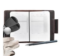 RAW HYD Leather Golf Scorecard Holder Book w/Slot & Pen Loop - Durable Full-Grain Leather Yardage Book & Lineup Card Holder - Refillable Log for Tracking Stats GIRs(Pen not Included)