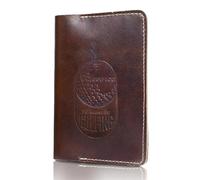 RAW HYD Refillable Full Grain Leather Golf Scorecard Holder - Stylish Golf Yardage Book Cover w/Score Log Book, Pencil Slot, & Card Slot - Compact Leather Scorecard Holder for Beginner & Pro Golfers