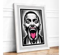Raw Intensity Expressionism Framed Wall Art Print A2 (59.4×42cm) White, Wall Decor for Living Room, Bedroom, Office & Home, Ready to Hang, Art Gift