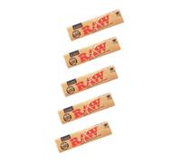 RAW | King Size Rolling Paper | 5 Pack Bundle | 32 x 5 | 175pc | Unbleached Rolling Papers | Slim Papers
