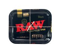 RAW Large Black Limited Edition RAWthentic Rolling Tray - 13.5" x 11"