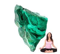 Raw Malachite Slices - Natural Malachite Crystals, Polished Slices, Rock Craft Collecting, Decorative Stone Accessories | Meditation Living Room Aquarium Fish Tanks Shelf Display Crystal