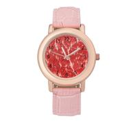 Raw Meat Pork Pattern Women's Wrist Watch Fashion Wristwatches with Pink Strap Gifts for Women Mother Wife Birthday