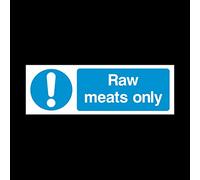 Raw meats only Sticker/Self Adhesive Sign - Food Hygiene/Warning/Cross Contamination (MISC79)