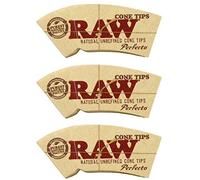 Raw Natural Unrefined Cone Rolling Tips - 32 Tips per Booklet (3)
