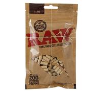 RAW Natural unrefined rolling papers, slim cellulose filters, 200 Count (Pack of 1)