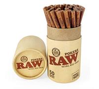 RAW Natural Wood Pokers | Pack, Push, and Roll | 4.5'' x .25'' Each Poking Stick | 50 Pack