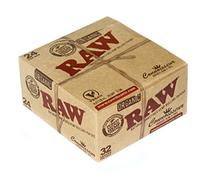 RAW Organic Hemp Connoisseur King Size Slim with Tips UnRefined Purest Natural Gum Rolling Paper - Pack of 24