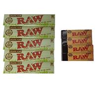 Raw Organic Rolling Papers [5 Packs] with Raw Tips Roaches [4 Booklets]