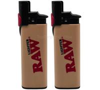 RAW Phoenix Rare Refillable Lighter - Black Standard Flame Lighter with Built-In Wind-Resistant Shield and Packing Tool Poker Stick - Durable & Reusable Design (2 Brown Phoenix)