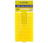 Raw Plugs DIY Hardware - Screw Fasteners & Anchors. Contract Wallplug for Plasterboard, Masonry, Brick, Concrete, Solid Wall Plug Fixings. (5MM - YELLOW - 100 PACK)
