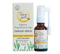 RAW POT Organic Raw Propolis & Sage Throat Spray - Alcohol-Free, 30ml | Pure natural raw bee propolis liquid extract for sore throat pain relief, immunity support, skin & dental care, kids & adults