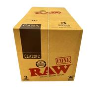Raw Pre-Rolled King Size 1 x 3 Cones - 32 Packs(Complete Box of 96 Cones)