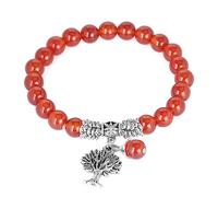 Raw Red Onyx Gem Stone Beads Bracelets Bangles Tree Of Life Round Mala Rosary Healing Crystal Carnelian Jewellery