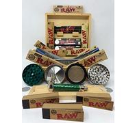 Raw Rizla Connoisseur Classic Black Roach Tips Rolling Box And Paper Gift Set (Raw 3)