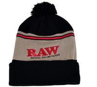 RAW Rolling Papers Pom Pom Knitted Hat - Black - One Size