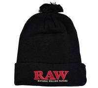 RAW Rolling Papers Pom Pom Knitted Hat - Black - One Size