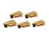 RAW | Rolling Tips | 5 Pack Bundle | Roach Card Bookelts | 250pc | Tips Rolling Papers | Unbleached