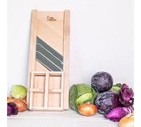 Raw Rutes -Traditional Wooden Cabbage Shredder Slicer with Hand Guard for Finely Cut Sauerkraut and Coleslaw - Heirloom Quality - Made in Europe!