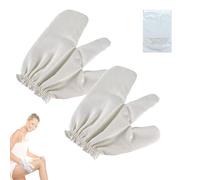 Raw Silk Garshana Gloves for Ayurvedic Dry Brushing & Body Exfoliation - Natural Massage Gloves with Elastic Wrist, Spa Bath & Home Wellness (2 PCS)