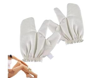 Raw Silk Garshana Gloves Massage Gloves Raw Silk Gloves Silk Exfoliating Shower Gloves Deep Body Scrub Mitts for Bath Shower Bath Mitts Gloves for Body & Face for Men & Women (2 PCS)