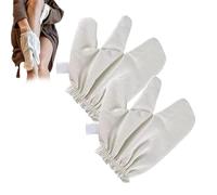 Raw Silk Gloves, Silk Massage Gloves, Ayurvedic Dry Brushing Exfoliate Skin Lymphatic Drainage Brush Reduce Acne Scars Cellulite Massager, for Dry Skin Brushing Massage (2)