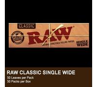 RAW Single Wide Classic Rolling Papers - 10 BOOKLETS (10)