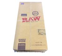 RAW SINGLE WIDE CLASSIC ROLLING PAPERS - 50 BOOKLETS BY TRENDZ