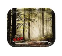 RAW Smokey Forest Trees Tray - Metal Rolling Papers Tray Large 11' x 13.5 with Certificate