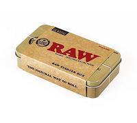 RAW Starter Box, 3X Reeds + 3X Tips + 1x Hemp Wick in a Stylish RAW Metal Box