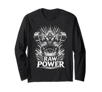 Raw Strength Power Gorilla Gym Motivation Ape Design Long Sleeve T-Shirt