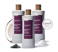 RAW SUGAR - 3 Pack Bath Gel for Men: Exfoliating and Moisturizing Bath Gel Black Coconut and Sea Salt Formulated with