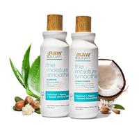 Raw Sugar Moisture Smoothie Shampoo and Conditioner with Coconut Oil, Agave and Leite by Amêndoa Twelve, Moisturizes and Nourishes Dry Hair, Formulated Sems Sulphates + Parabens