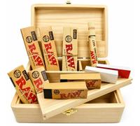 RAW, Supreme Wooden Rolling Box King Size Papers Filter Tips, Smoking Accessories, Gift Set, Gifts for, her, him