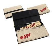 RAW Tobacco Pouch 6.1x3.5in Rubber band Smoker Wallet 3 Compartments Rolling Pouch