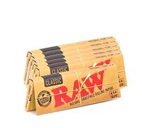 Raw Unrefined Classic 1.25 1 1/4 Size Cigarette Rolling Papers, 6 Packs