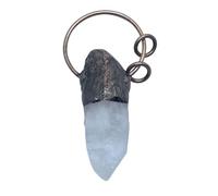Raw White Quartz Crystal Pendant - Handcrafted Hexagonal Gemstone Jewelry with Vintage Copper Setting for Halloween, Meditation, or Gift