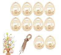Raw Wooden Ornaments - Decorative Easter Egg Pendants, Wooden Shapes and Cutouts, for Home Room Family and School Parties