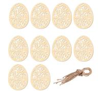 Raw Wooden Ornaments | Easter Eggs Paintable as Pendants for Crafts, Unfinished Wood Cutouts - for Parties, Home, Bedroom