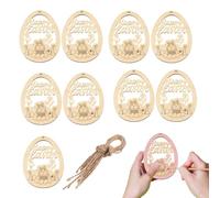 Raw Wooden Ornaments for Painting - Decorative Easter Egg Hanging Decorations, Wooden Shapes for Crafts and DIY | For Apartment Family Gathering School Parties Home Bedroom