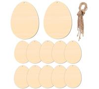 Raw Wooden Ornaments for Painting, Decorative Easter Eggs Hanging Decorations, Wooden Silhouettes for Home Bedroom Family Party and School