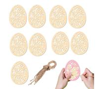 Raw Wooden Ornaments to Paint | Painted Easter Eggs as Pendants for Crafts | Wooden Silhouettes for Decorations - For School, Parties, Home, Bedroom, Apartment and Family Meetings