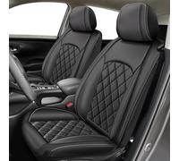 RAWAKORW Customized 2PCS Front Seat Covers for Jeep Wrangler 2007-2025: Waterproof Leather Automotive Car Seat Covers 2-Door/4-Door(Black)