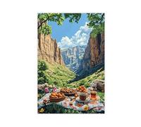 Rawanduz Picnic Art Print, Scenic Kurdistan Mountain Landscape Canvas Poster Wall Art Decor Print Picture Paintings for Living Room Bedroom Decoration 12" L X 18" W