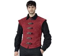 RAWBLADE Jules Short Medieval Splitleather Jerkin for Men & Woman, Adjustable LARP & Renaissance Armor Costume, Renaissance Fair, Reenactment, Cosplay & Fantasy Outfit